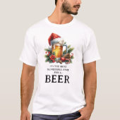 Grappige Mannen bier kerstvakantie T-shirt (Voorkant)