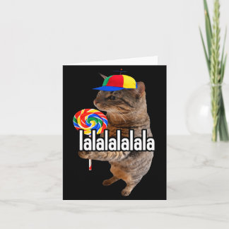 Grappige Mannen Lalalala Dwaze Kat Lolly Meme Kaart