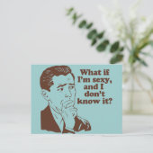 Grappige Mannen Retro Style Humor Briefkaart (Staand voorkant)