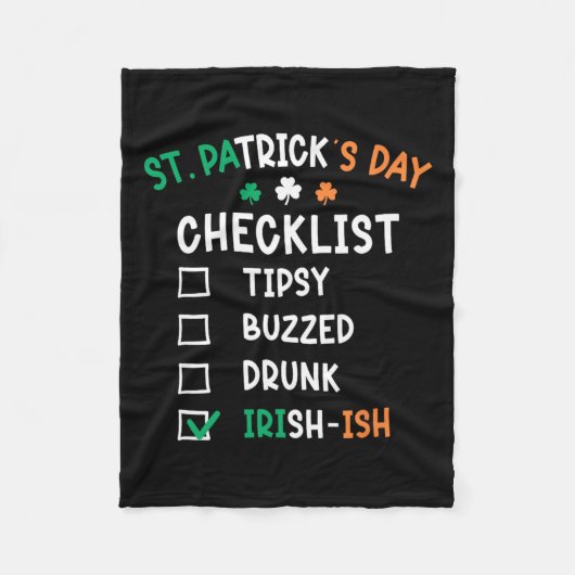 Grappige Mannen St Patricks Day Drink 1 Fleece Deken (Voorkant)