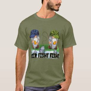 grappige mannen voor biergnomen - visserij t-shirt