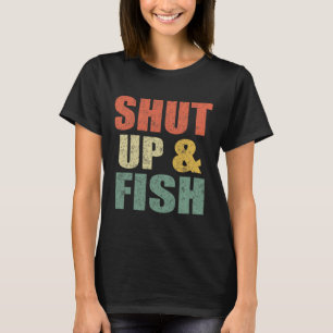 Grappige Mannen Zwijg En Vis B Vist Papa Retro Fi T-shirt