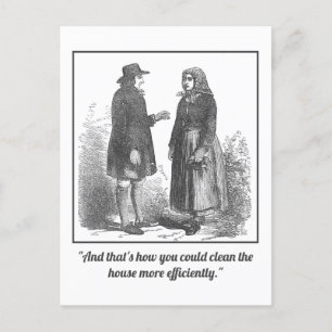 Grappige Mansplainende Schoonmaak Ansichtkaart Briefkaart