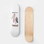 Grappige maraboe ooievaar cartoon  skateboard (Voorkant)