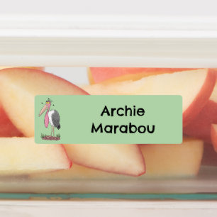 Grappige marabou ooievaar cartoon gepersonaliseerd labels