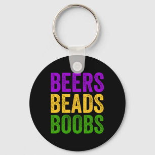 Grappige Mardi Gras Beers Kralen Borst T-shirt New Sleutelhanger