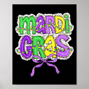 Grappige Mardi Gras-optocht outfit Narrenhoed Mann Poster