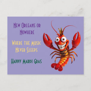 Grappige Mardi Gras Rivierkreeften - New Orleans o Briefkaart