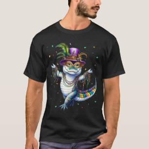 Grappige Mardigator Mardi Gras Alligator Dans Carn T-shirt