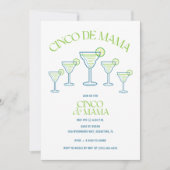 Grappige Margarita Cinco de Mama Party Uitnodiging (Voorkant)