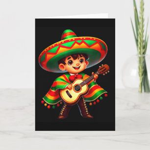 Grappige Mariachi Hoed Cinco De Mayo Gitaar Jongen Kaart