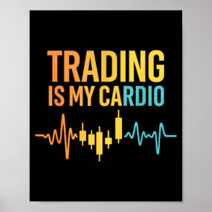 Grappige markt voor Trader Dad, handel in beursnot Poster