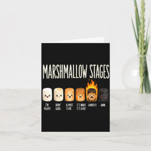 Grappige marshmallow kampvuur kamperen s'mores kaart