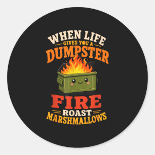 Grappige marshmallow  ronde sticker