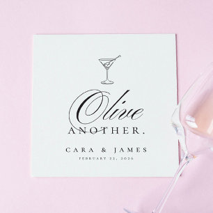 Grappige Martini Olive Een andere bruiloft cocktai Servet