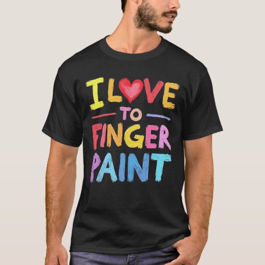 Grappige matching ik hou van vingerverf koppels t-shirt (Voorkant)