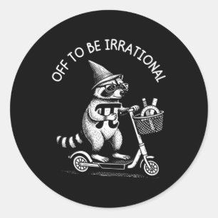 Grappige Math Wasbeer Pi Dag Irrationele Pun Scoot Ronde Sticker