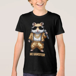 Grappige MC Hamster Rapper met Golden Baggy Pants Tri-Blend Shirt