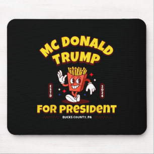 Grappige McDonald Trump voor President 2024 Franse Muismat