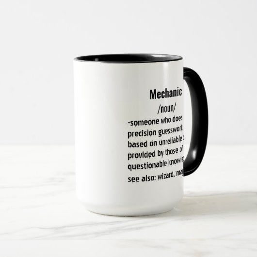 Grappige Mechanic Definition geschenken voor manne Mok (Voorkant rechts)