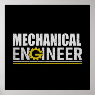 Grappige mechanische ingenieur poster