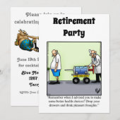 Grappige Medische Pensioen Humor Party Uitnodiging (Voorkant / Achterkant)