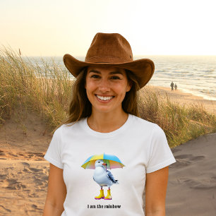 Grappige meeuw in regenlaarzen - Beach Humor Tri-Blend Shirt