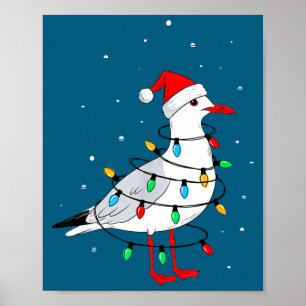 Grappige meeuw vogel kerst dierliefhebber poster