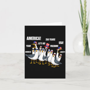 Grappige meeuwen patriottisch 4 juli amerika 250 kaart