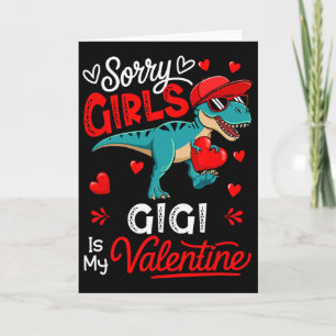 Grappige meiden grap Gigi is mijn Valentijn T-rex  Kaart
