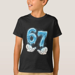 Grappige meisjes jongens 6 7 ijs meme zes zeven 67 t-shirt