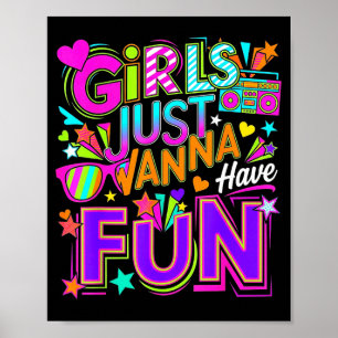 Grappige meisjes willen lol hebben geweldige 70's poster