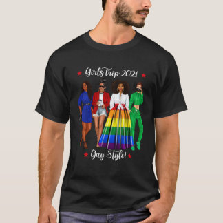 Grappige Meisjesreis LGBTQ Vakantie Gay Zwarte Vro T-shirt