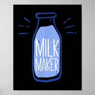 Grappige Melk Maker Boeren Gift Quote Fles Graphic Poster