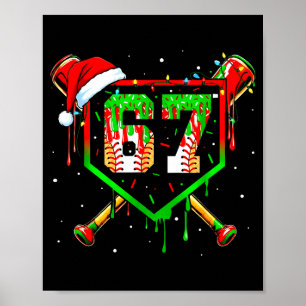 Grappige Meme 67 Kerst Baseball Ijs Mannen Jongen Poster