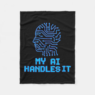 Grappige Meme Ai behandelt het kunstmatige robotis Fleece Deken