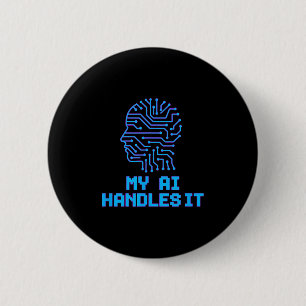 Grappige Meme Ai behandelt het kunstmatige robotis Ronde Button 5,7 Cm