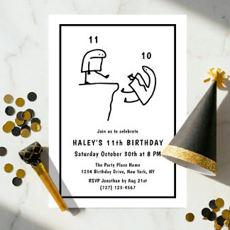Grappige Meme Humor Eenvoudig Zwart Wit 11e Verjaa Kaart