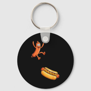Grappige meme met hotdog hoogduiken sleutelhanger