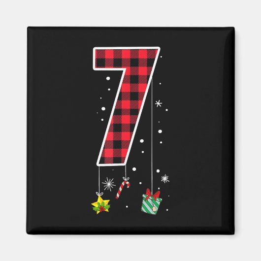 Grappige meme tekst nummer 7 Kerstmis 6 7 Zes Zeve Magneet (Voorkant)