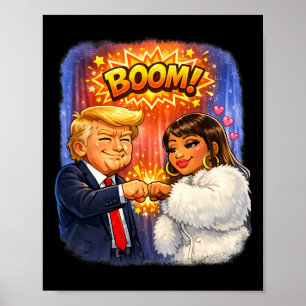 Grappige Meme Trump en Nicki High Five voor de lol Poster