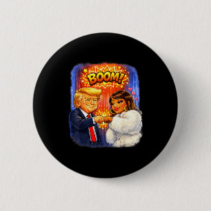 Grappige meme trump & nicki geven elkaar een high ronde button 5,7 cm