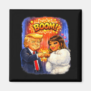 Grappige meme trump & nicki high five voor de lol magneet