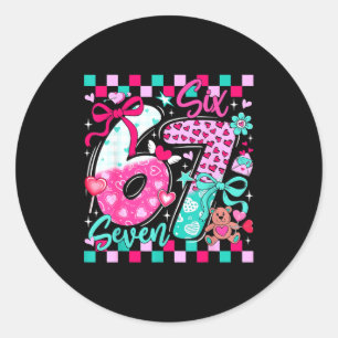 Grappige Meme Valentijn Zes Zeven 6 7 Valentijnsha Ronde Sticker
