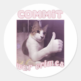 Grappige Meme Vintage plegen oorlogsmisdaden Cat Ronde Sticker