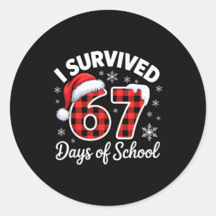 Grappige Meme Zes Zeven Kerst Ik Heb 67 Dagen Over Ronde Sticker