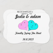 Grappige meneer en mevrouw harten kaart (Voorkant / Achterkant)