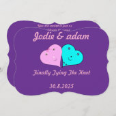 Grappige meneer en mevrouw harten kaart (Voorkant / Achterkant)