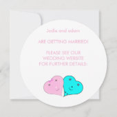 Grappige meneer en mevrouw harten save the date (Achterkant)