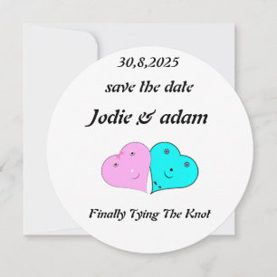 Grappige meneer en mevrouw harten save the date